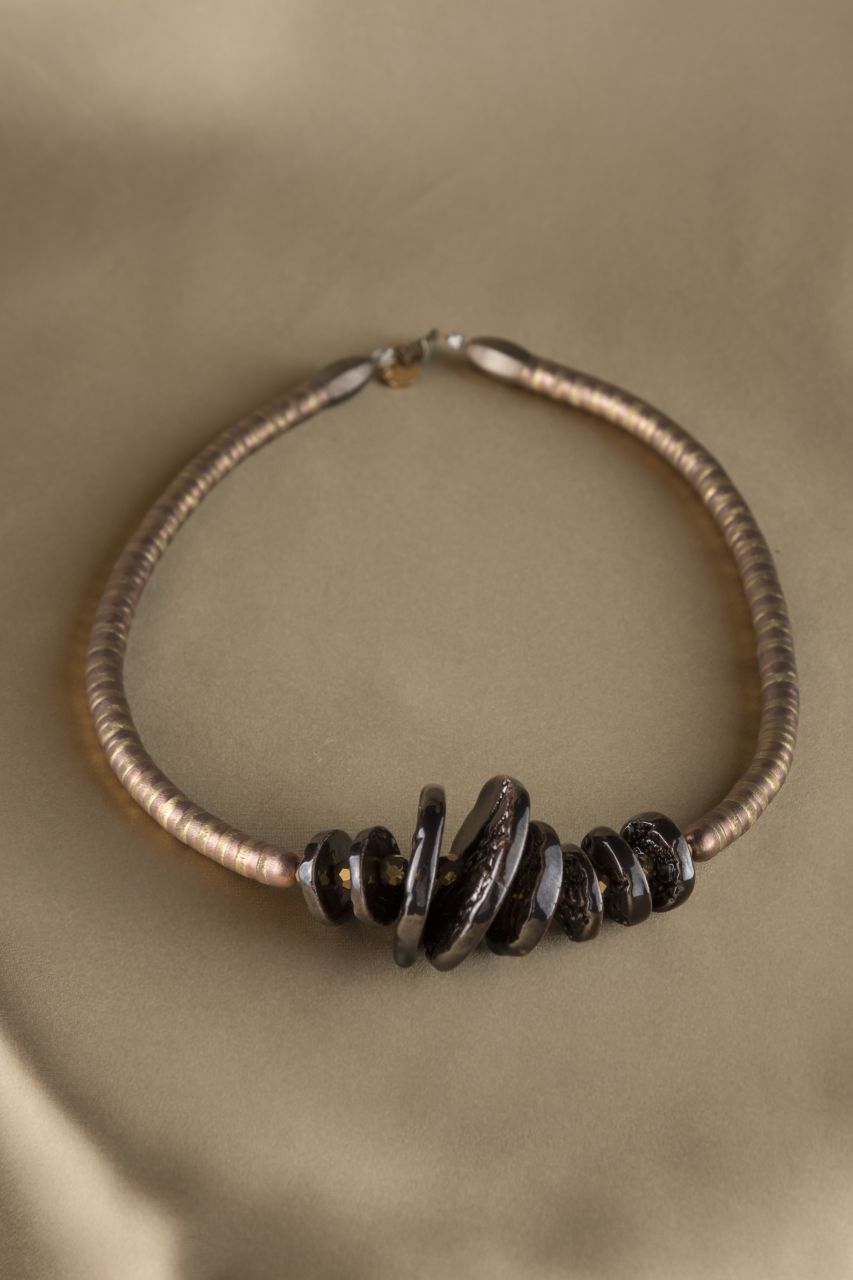 " Antik-arany-bronz korongok " kerámia nyakék