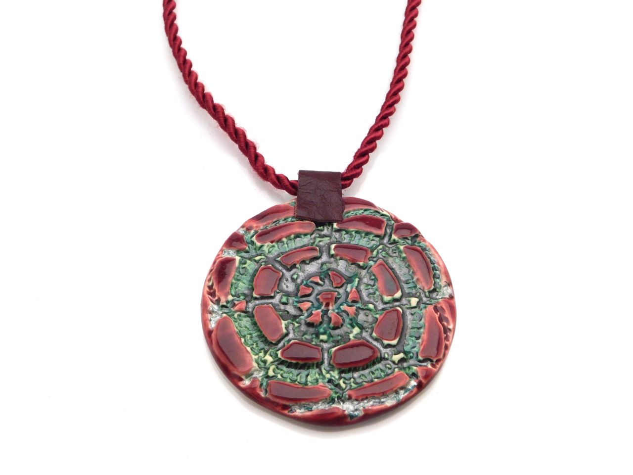 " Bordó kerek " kerámia medál