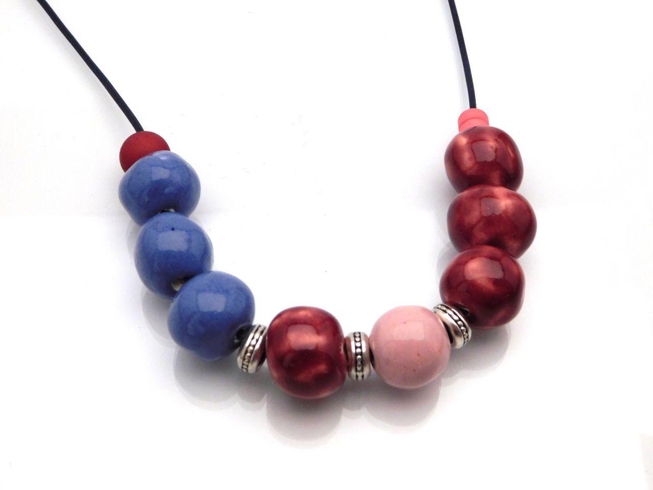 " Bordó-kék variáció " kerámia nyakék