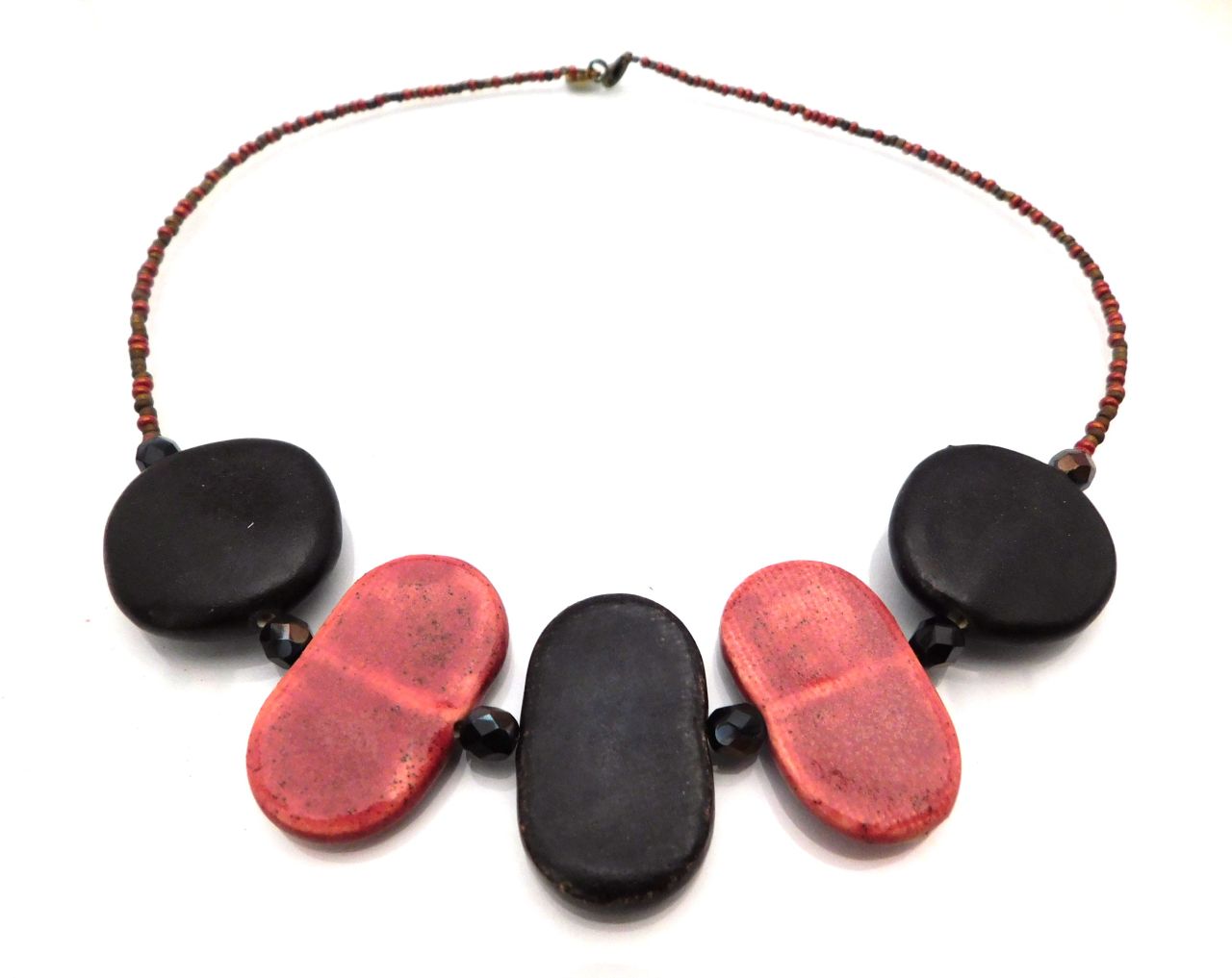 " Korall, barna formák " kerámia nyakék