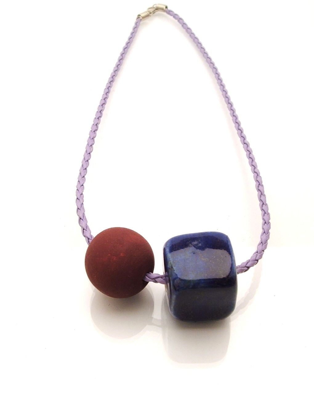 " Lila és kocka " kerámia ékszer