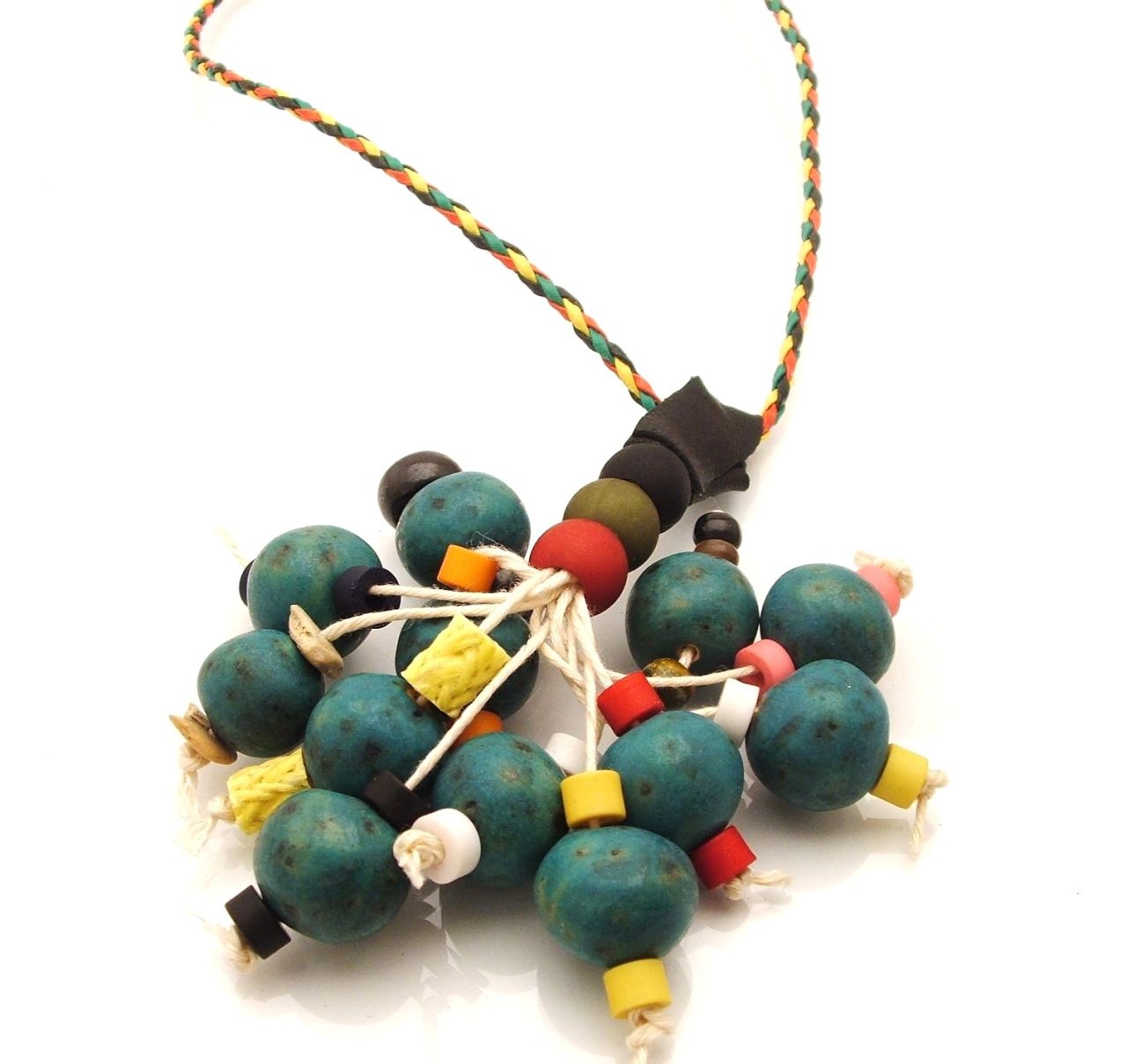 " Zöld csokor " kerámia ékszer