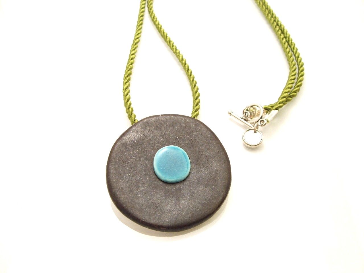 " Barna-türkiz szem " kerámia medál